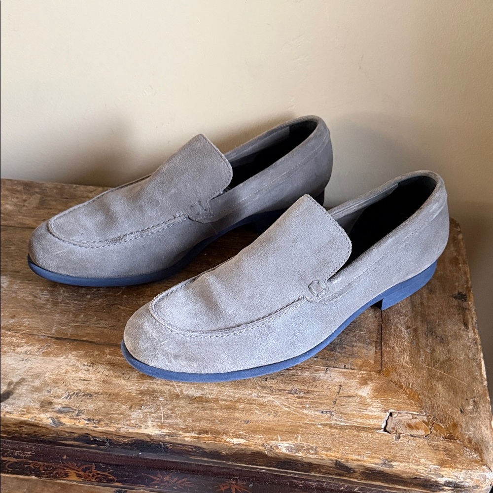 Cole Haan Men's Gray And Blue Suede Loafers Size 9.5